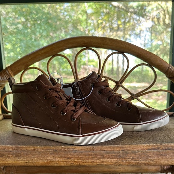 Cat & Jack Brown High-Top Sneakers - Picture 1 of 10